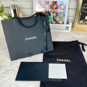 CHANEL Dust Bag, Shopping Bag, note paper, envelope and ribbon gift packaging